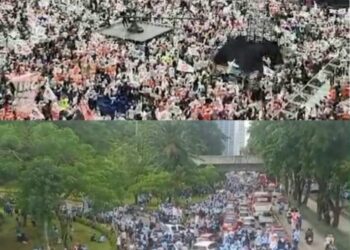 Kampanye Akbar Hari Terakhir, Massa Pendukung Capres 01 dan 02 Padati Kawasan JIS dan GBK