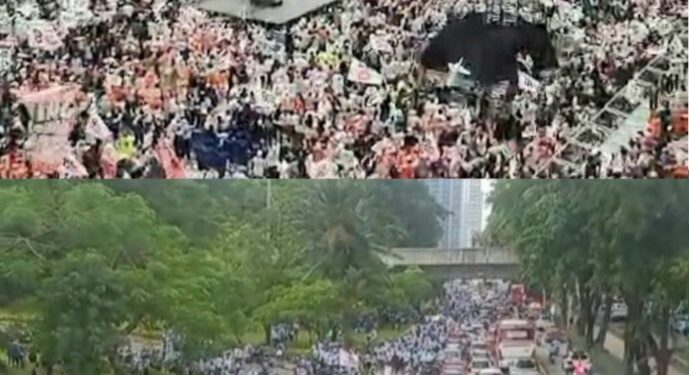 Kampanye Akbar Hari Terakhir, Massa Pendukung Capres 01 dan 02 Padati Kawasan JIS dan GBK