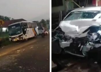 Tabrakan Bus Damri VS Daihatsu Sigra di Pandeglang, 2 Orang Meninggal Dunia