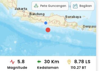Gempa Magnitudo 5.8 Guncang Yogyakarta