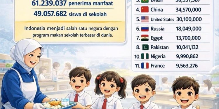 49 Juta Siswa Terima Manfaat, MBG Indonesia Masuk Program Pangan Sekolah Terbesar Dunia