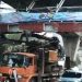 Truk Angkut Crane Tersangkut di JPO Tendean