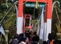 Baru Diresmikan,Jembatan Gantung di Pangandaran Ambruk