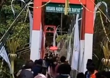Baru Diresmikan,Jembatan Gantung di Pangandaran Ambruk